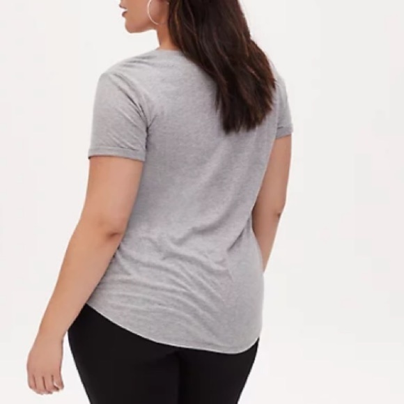 NWT DISNEY MICKEY MOUSE HEART GREY JERSEY TOP - Picture 3 of 5